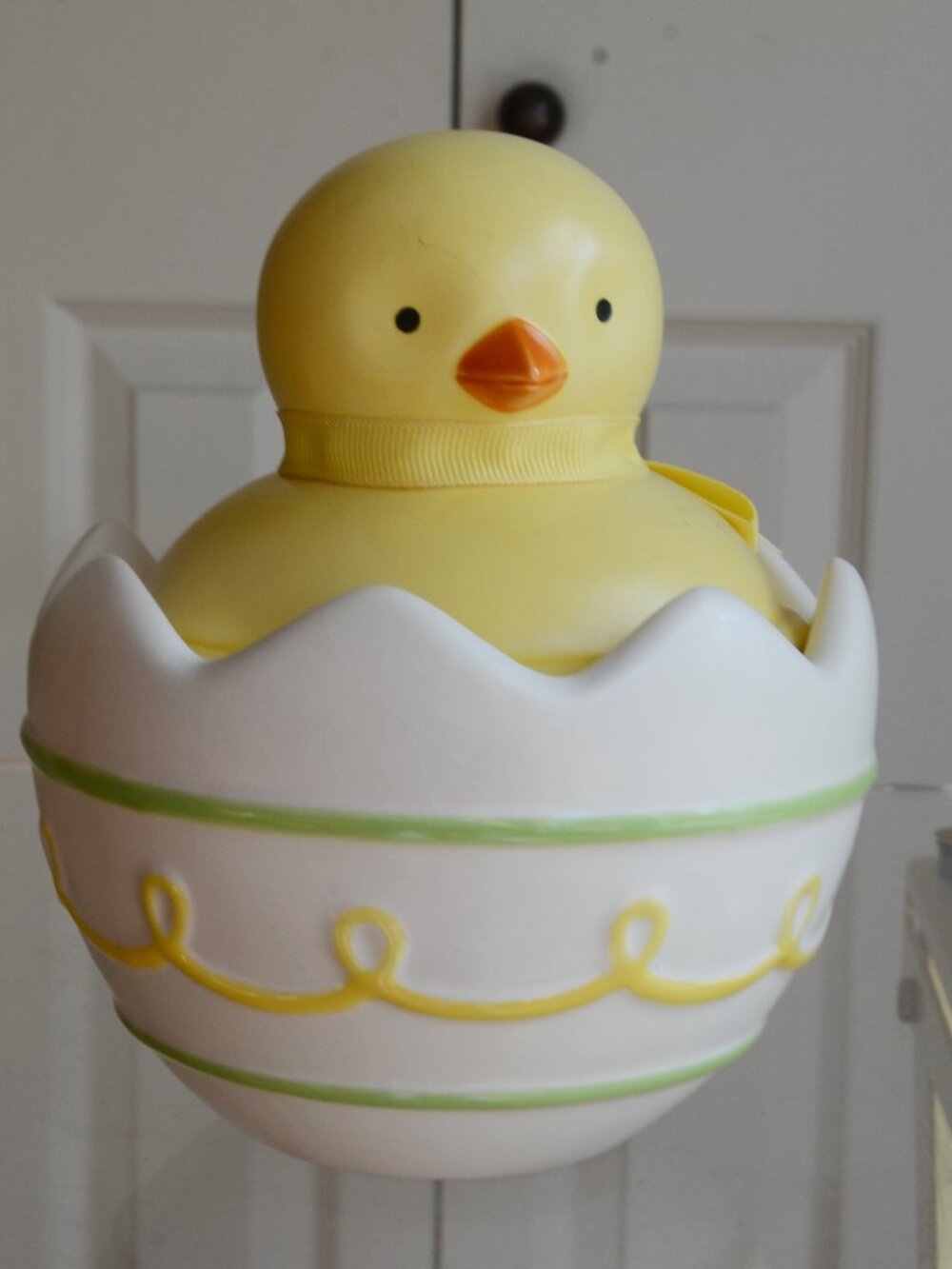 Hallmark Ceramic Easter Egg Bowl with Chirping Baby Chick - Easter Candy Bowl